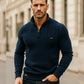Men’s Textured Half-Zip Knit Sweater - Ahaselected