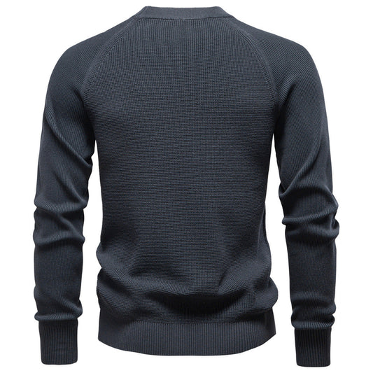 Men's Casual Sweater Solid Color Sweater - Ahaselected