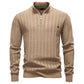 Men’s Textured Half-Zip Knit Sweater - Ahaselected