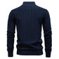 Men’s Textured Half-Zip Knit Sweater - Ahaselected