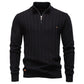 Men’s Textured Half-Zip Knit Sweater - Ahaselected