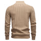 Men’s Textured Half-Zip Knit Sweater - Ahaselected