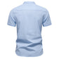 Men’s Cotton Mandarin Collar Short Sleeve Shirt