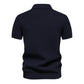 Men’s Textured Striped Zip Polo Shirt