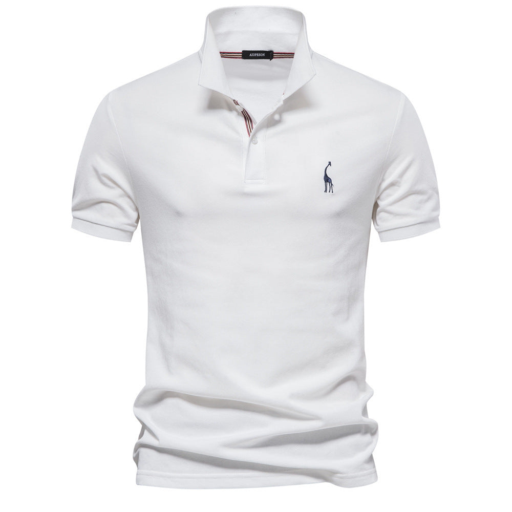 Men’s Cotton Blend Embroidered Polo Shirt