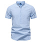 Men’s Cotton Mandarin Collar Short Sleeve Shirt