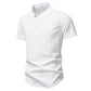 Men’s Cotton Mandarin Collar Short Sleeve Shirt