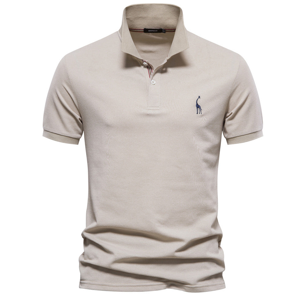 Men’s Cotton Blend Embroidered Polo Shirt