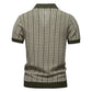 Men’s Striped Knit Button Polo Shirt