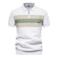 Men’s Textured Striped Zip Polo Shirt