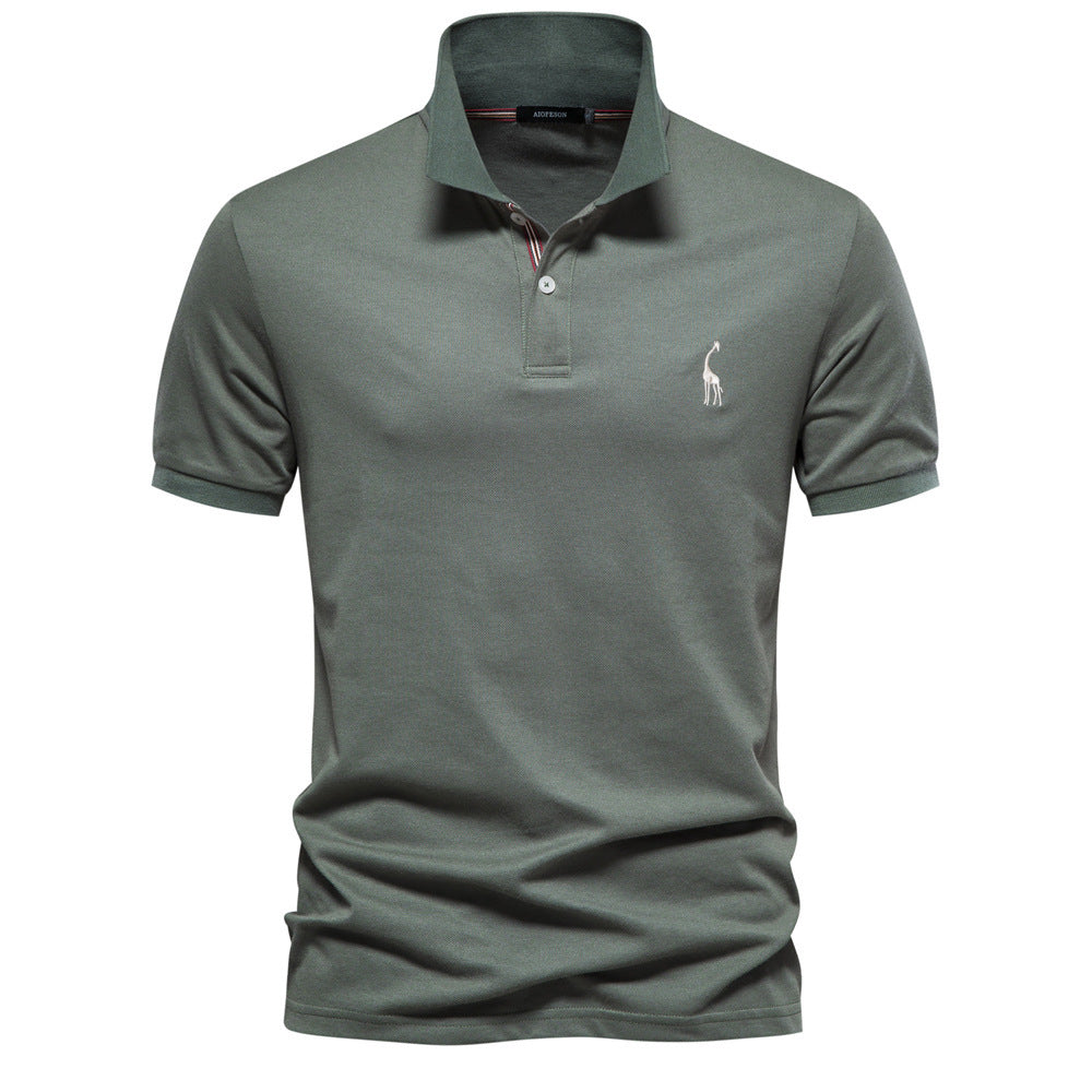 Men’s Cotton Blend Embroidered Polo Shirt