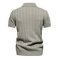 Men’s Striped Textured Knit Polo Shirt