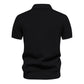 Men’s Textured Striped Zip Polo Shirt