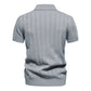 Men’s Striped Textured Knit Polo Shirt