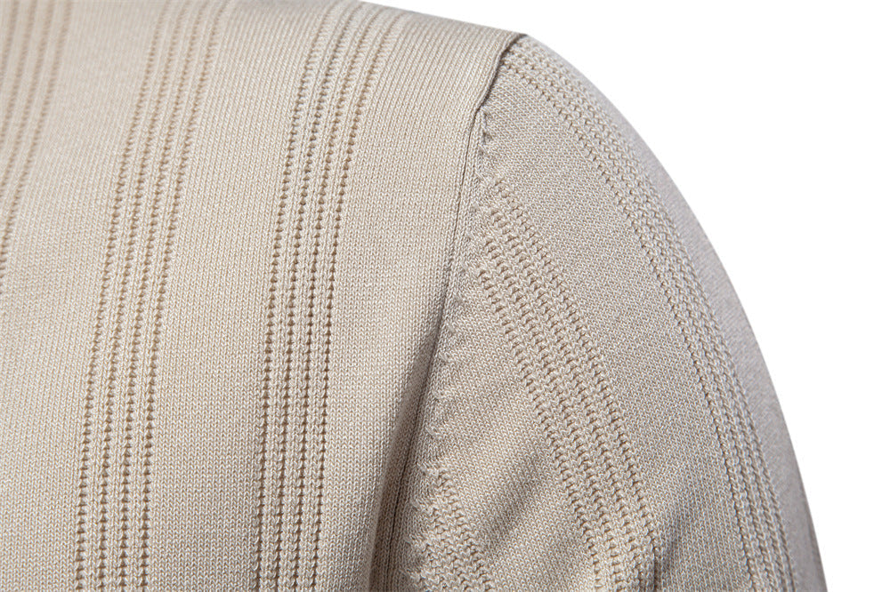 Men’s Striped Textured Knit Polo Shirt