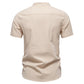 Men’s Cotton Mandarin Collar Short Sleeve Shirt