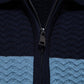 Men’s Textured Striped Zip Polo Shirt