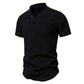 Men’s Cotton Mandarin Collar Short Sleeve Shirt