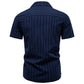 Men’s Striped Cotton Blend Short Sleeve Shirt