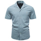 Men’s Striped Cotton Blend Short Sleeve Shirt