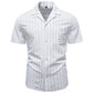Men’s Striped Cotton Blend Short Sleeve Shirt