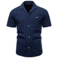 Men’s Striped Cotton Blend Short Sleeve Shirt
