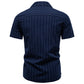 Men’s Striped Cotton Blend Short Sleeve Shirt