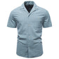 Men’s Striped Cotton Blend Short Sleeve Shirt