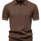 Men’s Bold Stripe Knit Polo Shirt