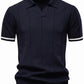 Men’s Bold Stripe Knit Polo Shirt