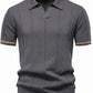 Men’s Bold Stripe Knit Polo Shirt