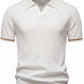 Men’s Bold Stripe Knit Polo Shirt