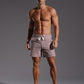 Men’s Striped Cotton Blend Elastic Waist Shorts