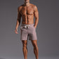 Men’s Striped Cotton Blend Elastic Waist Shorts