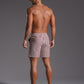 Men’s Striped Cotton Blend Elastic Waist Shorts