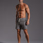 Men’s Striped Cotton Blend Elastic Waist Shorts