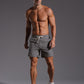 Men’s Striped Cotton Blend Elastic Waist Shorts