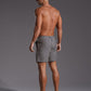 Men’s Striped Cotton Blend Elastic Waist Shorts