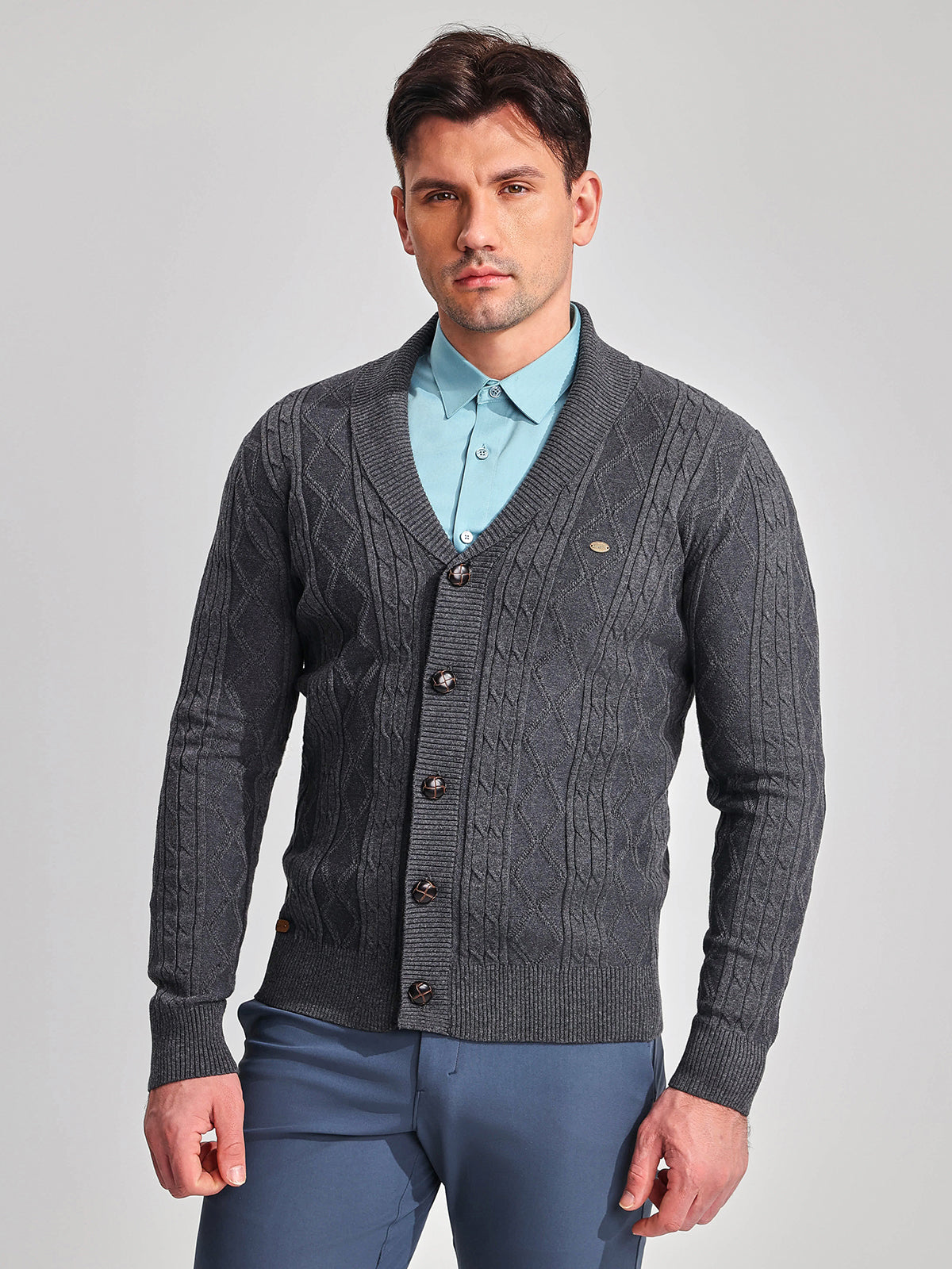 Shawl Collar Cardigan Sweater - Ahaselected