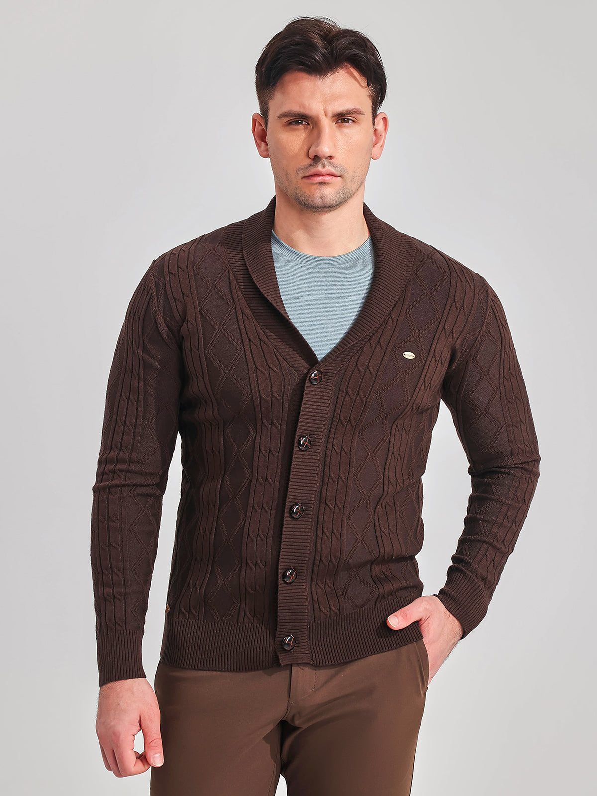 Shawl Collar Cardigan Sweater - Ahaselected