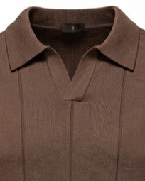 Men’s Bold Stripe Knit Polo Shirt