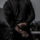 Rib Knit Curved Hem Long Sleeve Henley Shirt - Ahaselected